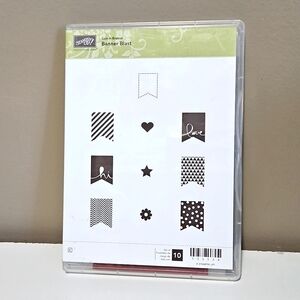 NEW condition Banner Blast Stampin Up Rubber Cling Stamp Set